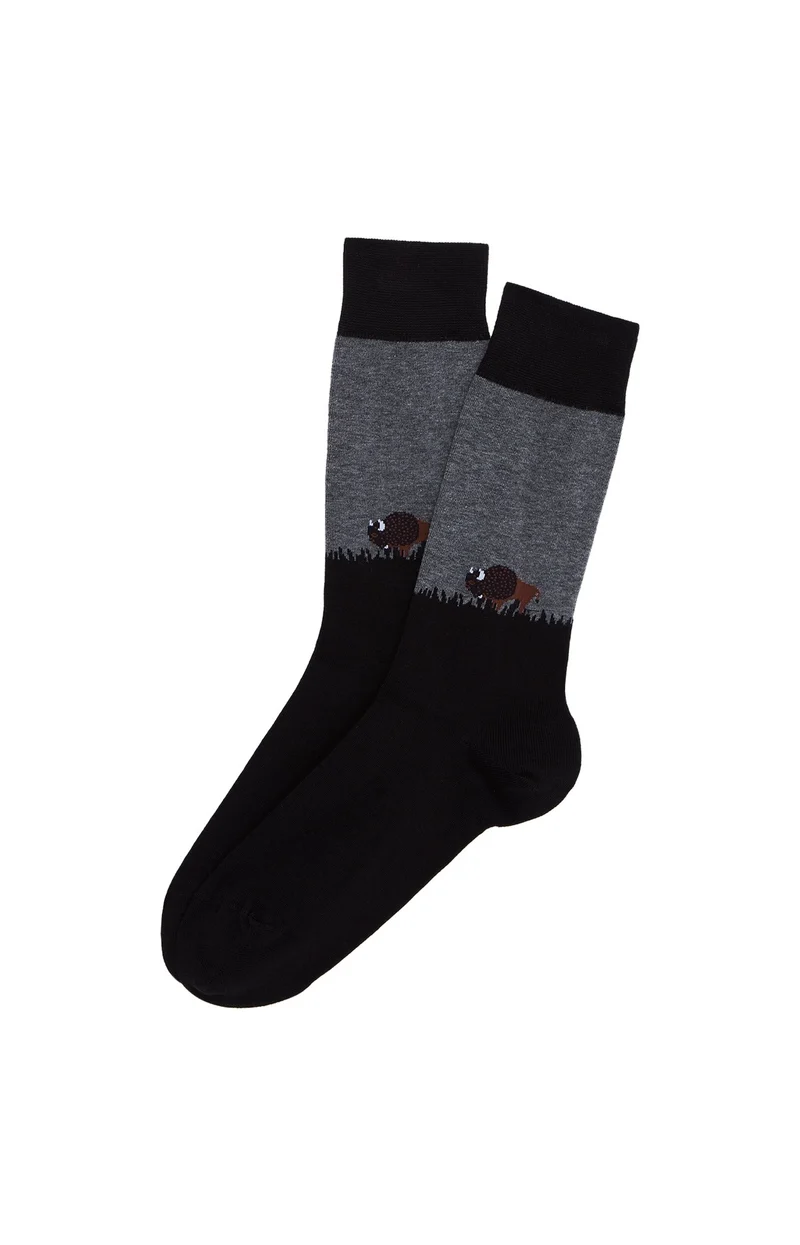 Chaussettes en coton - Bison Noir