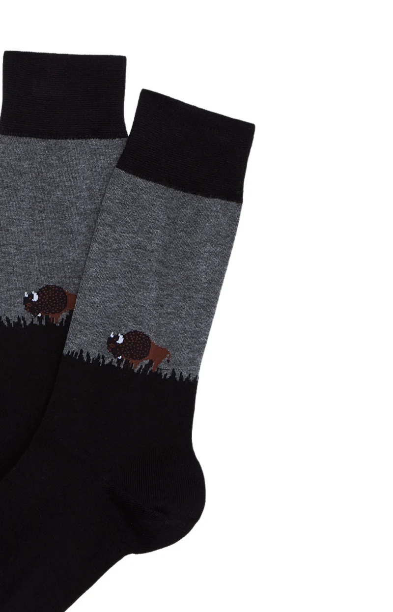 Chaussettes en coton - Bison Noir