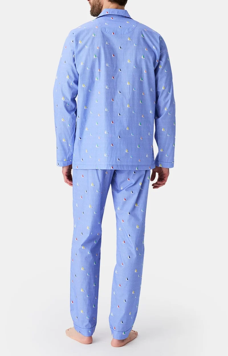 Pyjama boutonné en popeline de coton - Boat