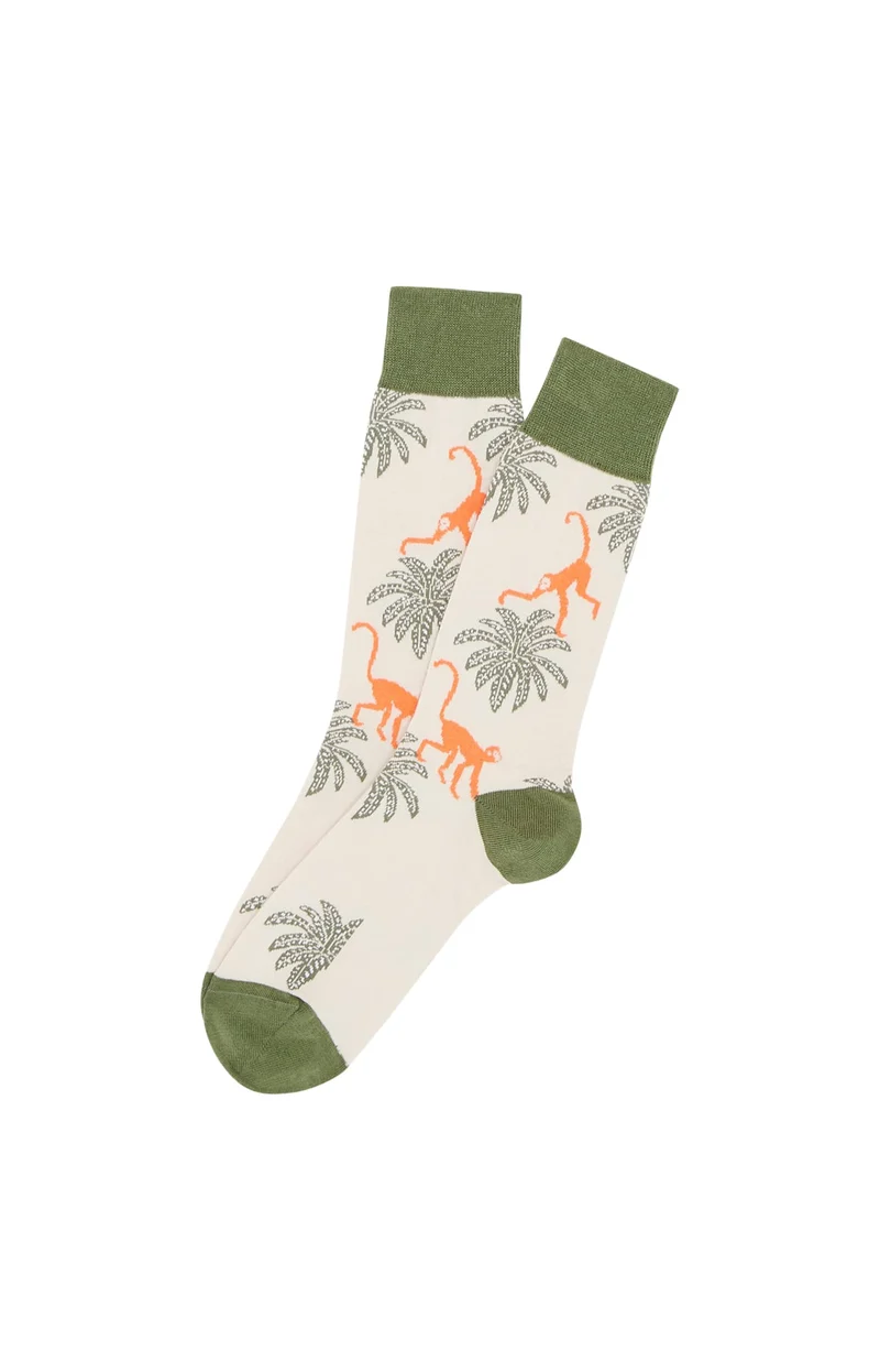 Chaussettes en coton - Singe Beige