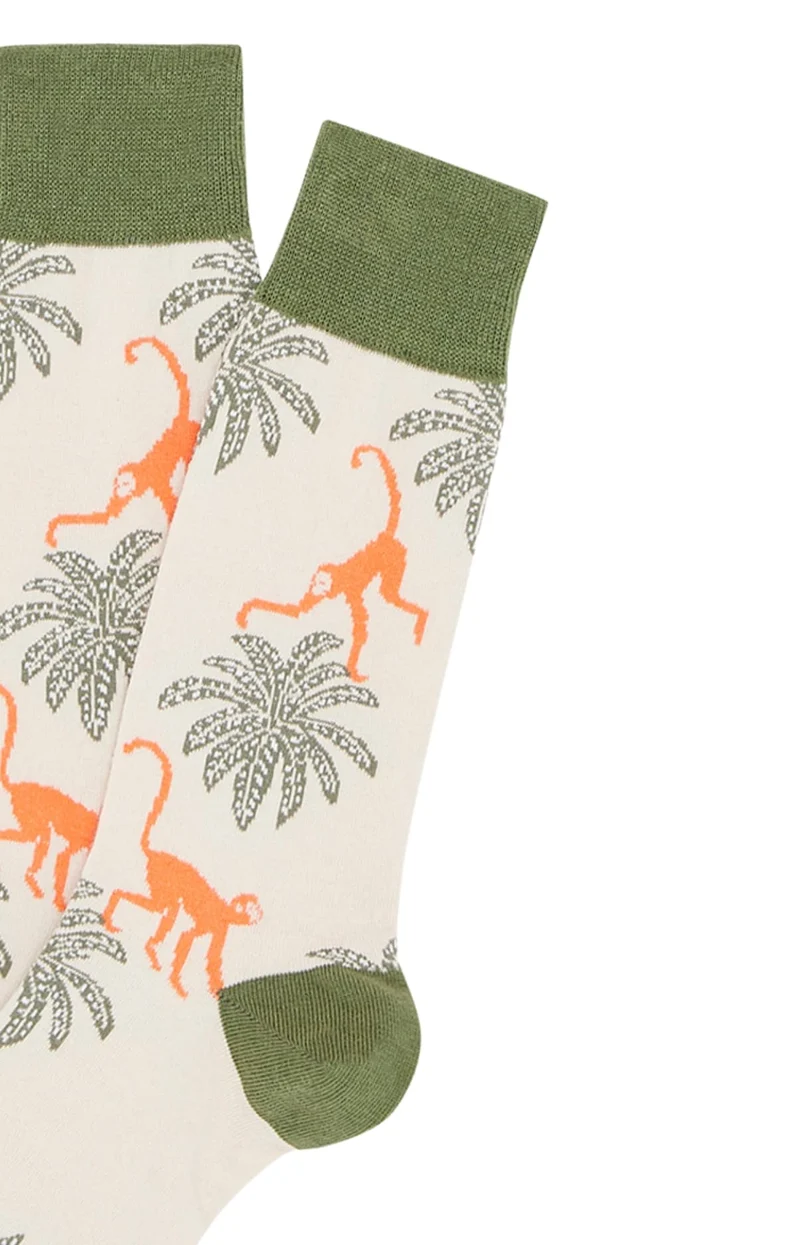 Chaussettes en coton - Singe Beige