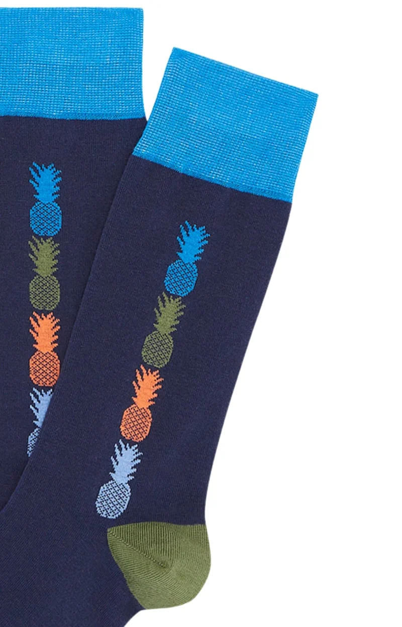 Chaussettes en coton - Ananas Marine