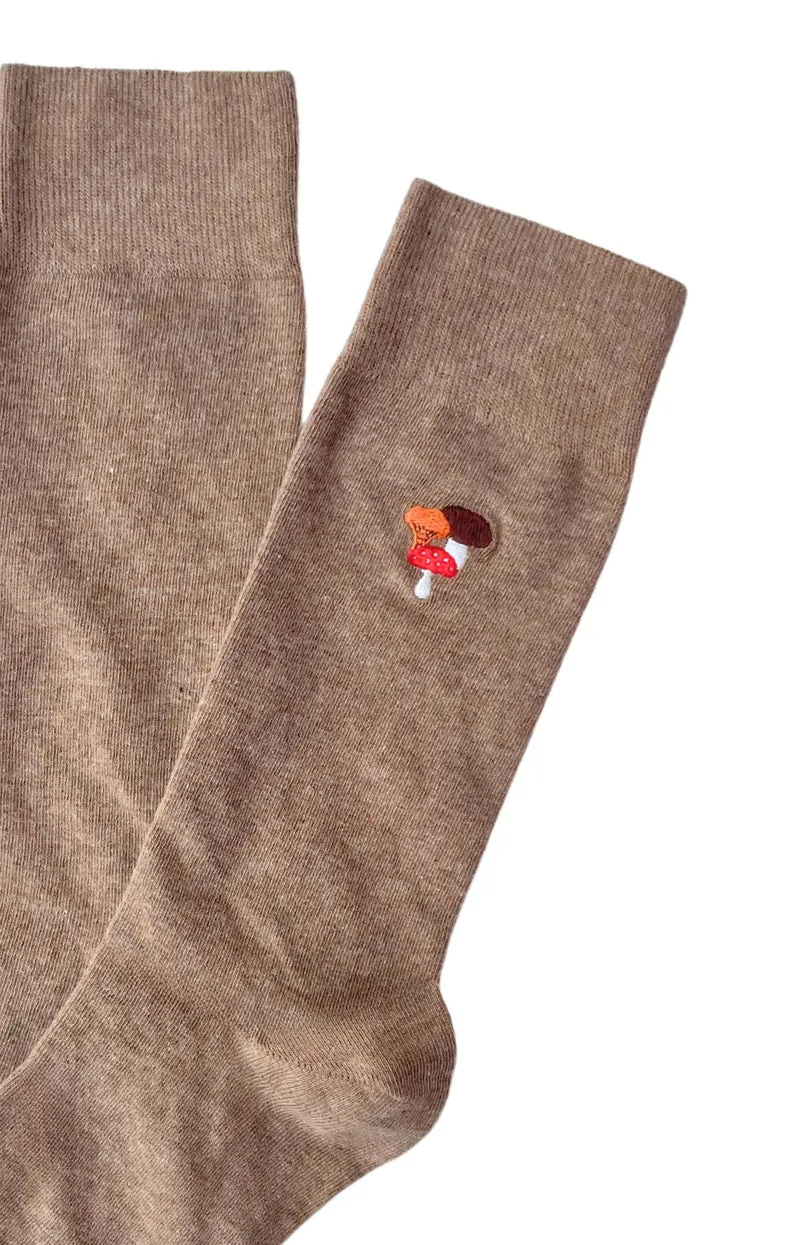 Chaussettes brodées - Mushroom
