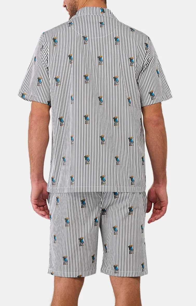 Pyjama court boutonné en popeline de coton - Randormeur