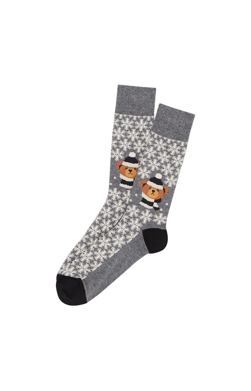Chaussettes en coton - Teddy Gris