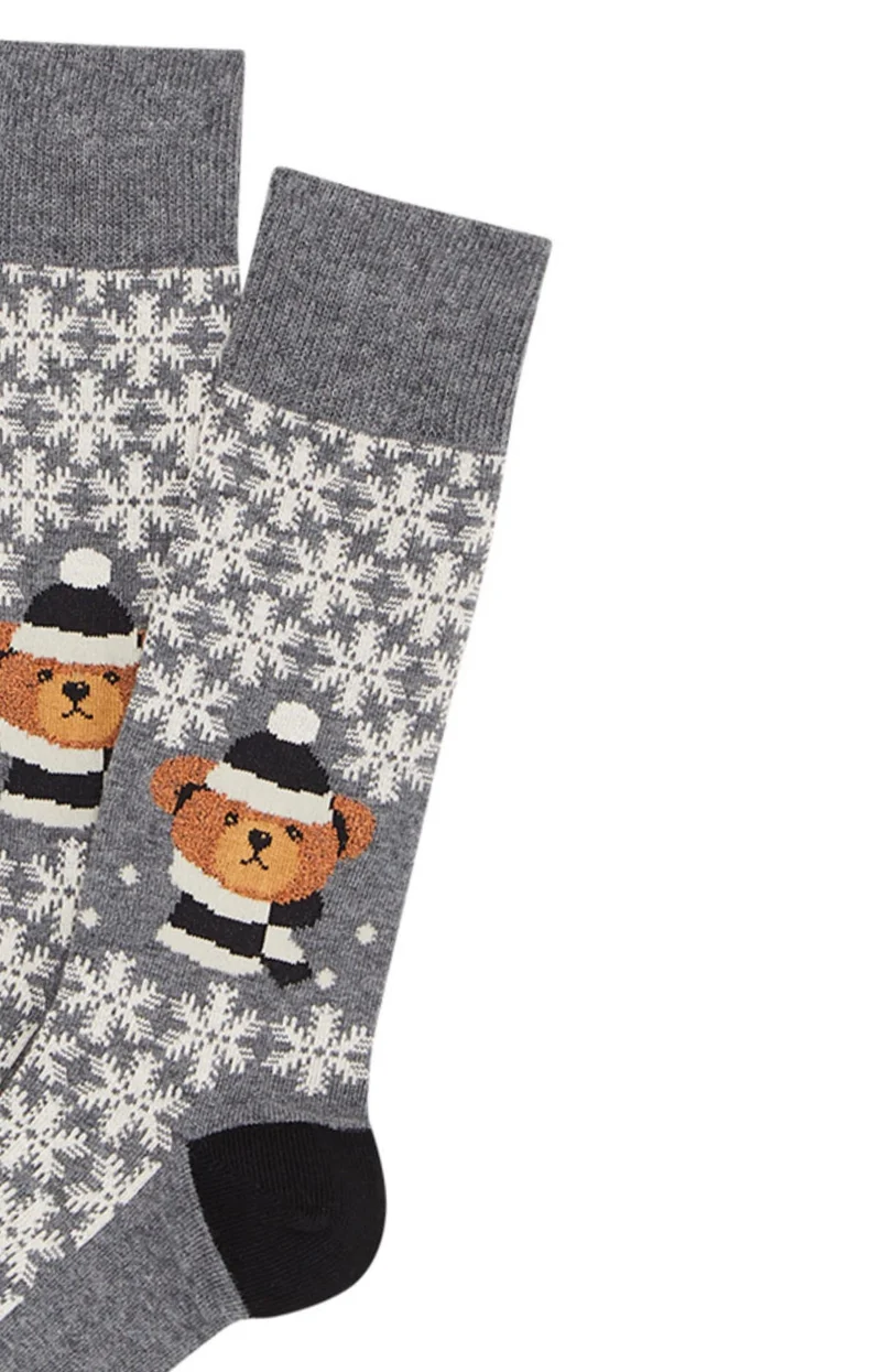 Chaussettes en coton - Teddy Gris