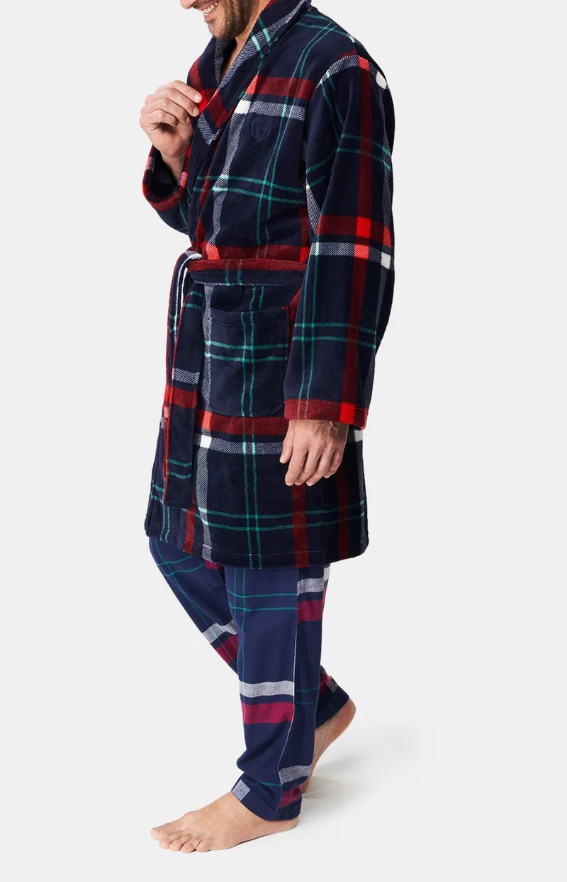 Robe de chambre polaire - Carreaux Hugo