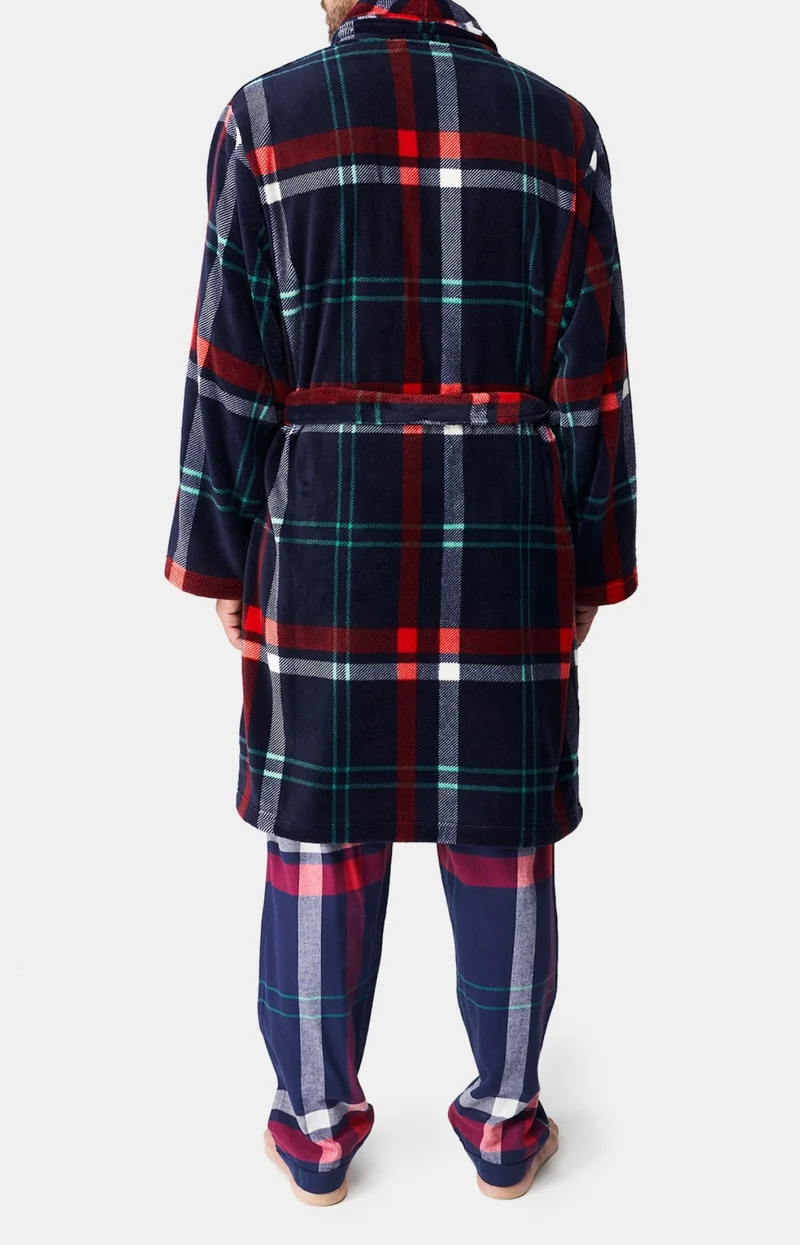 Robe de chambre polaire - Carreaux Hugo