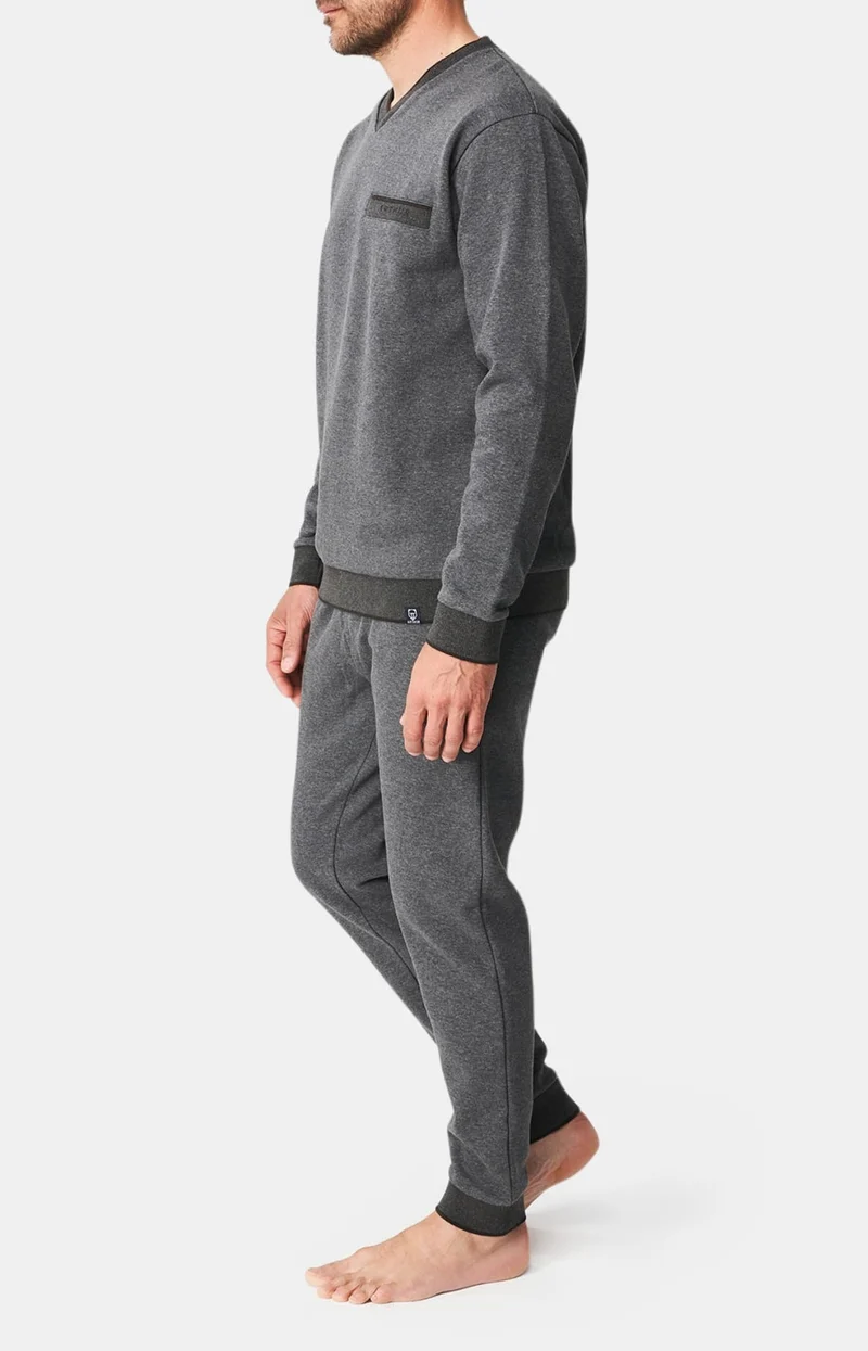 Pyjama en coton molletonné - Molino Gris