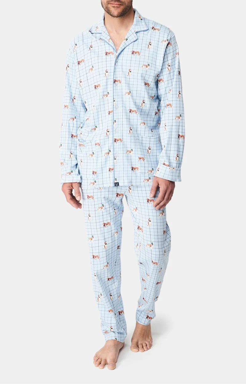 Pyjama boutonné en jersey de coton épais - Wouf