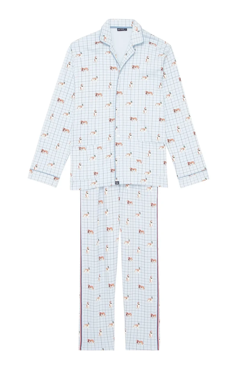 Pyjama boutonné en jersey de coton épais - Wouf