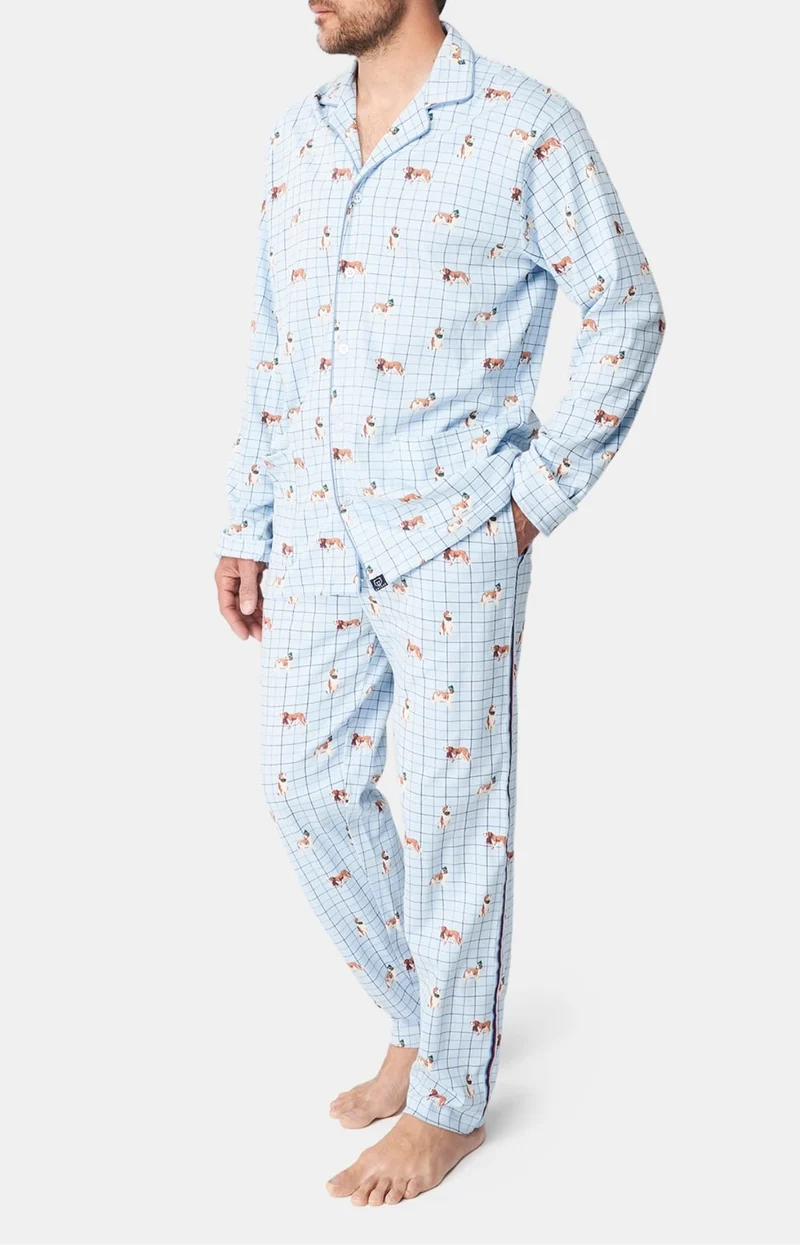 Pyjama boutonné en jersey de coton épais - Wouf