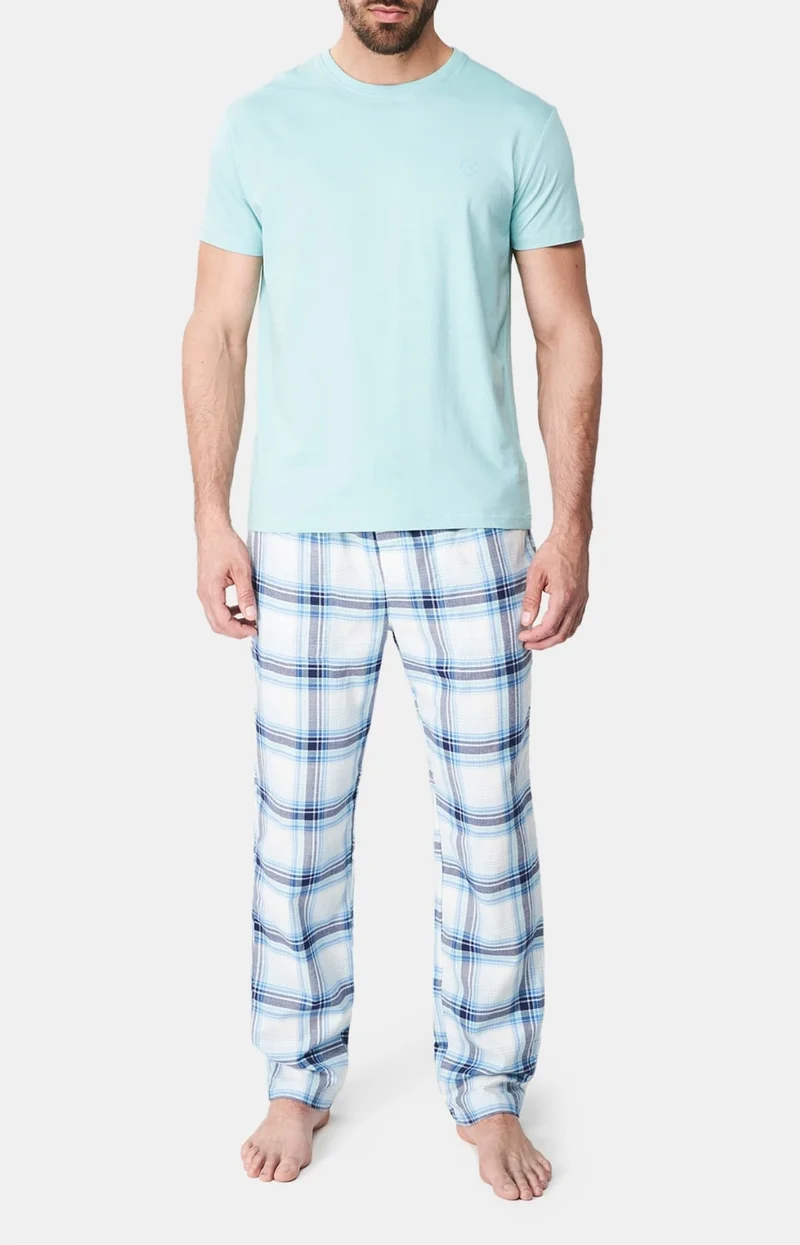 Pantalon en flanelle de coton - Carreaux Yale