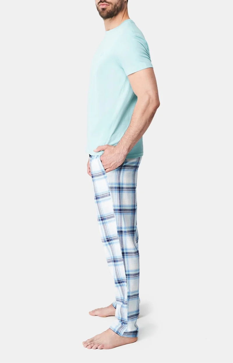 Pantalon en flanelle de coton - Carreaux Yale
