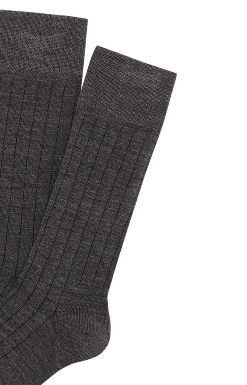 Chaussettes laine et coton - Anthracite