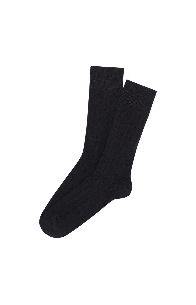 Chaussettes laine et coton - Navy