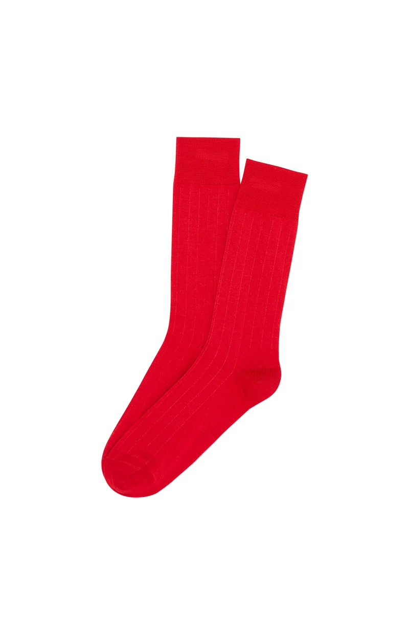 Chaussettes laine et coton - Rouge