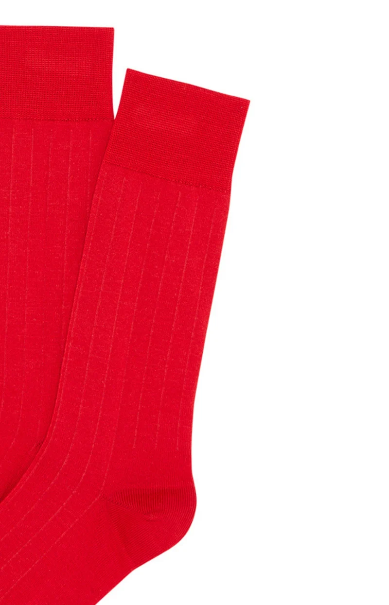 Chaussettes laine et coton - Rouge