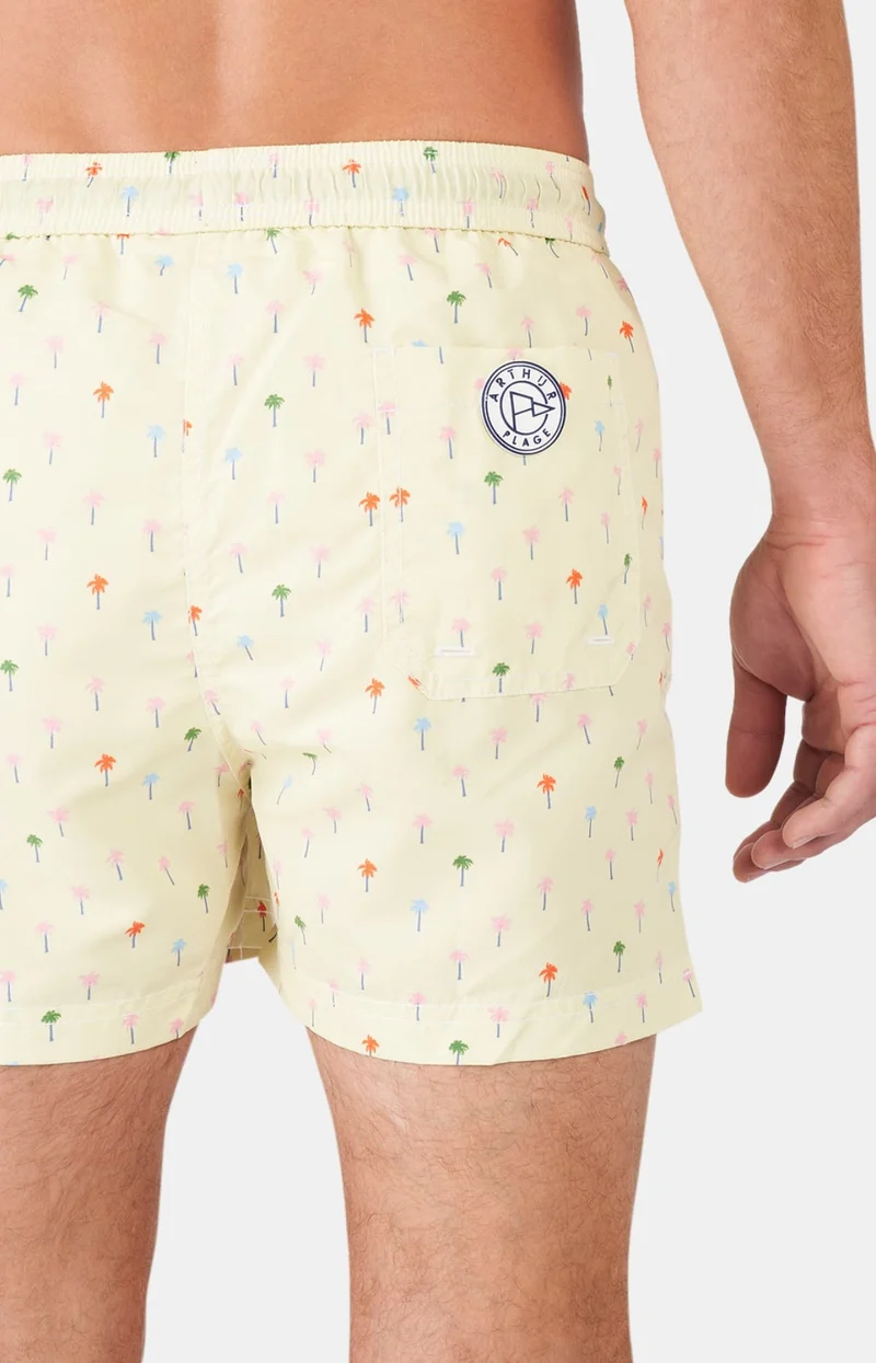 Short de bain - Palmier Jaune