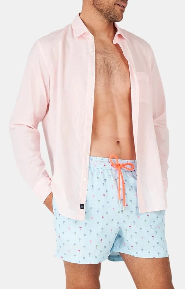 Chemise manches longues - Voile de coton Rose