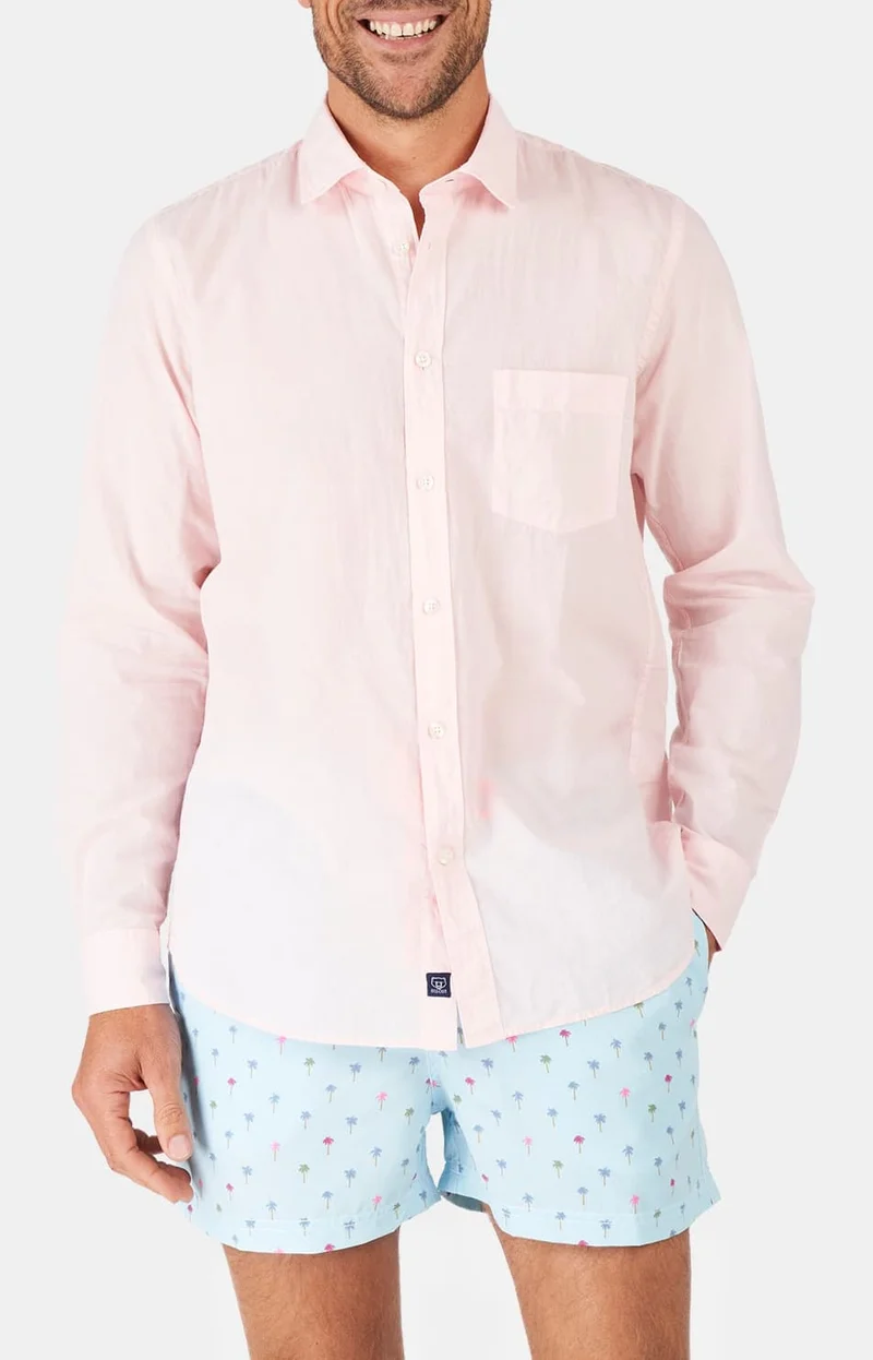 Chemise manches longues - Voile de coton Rose