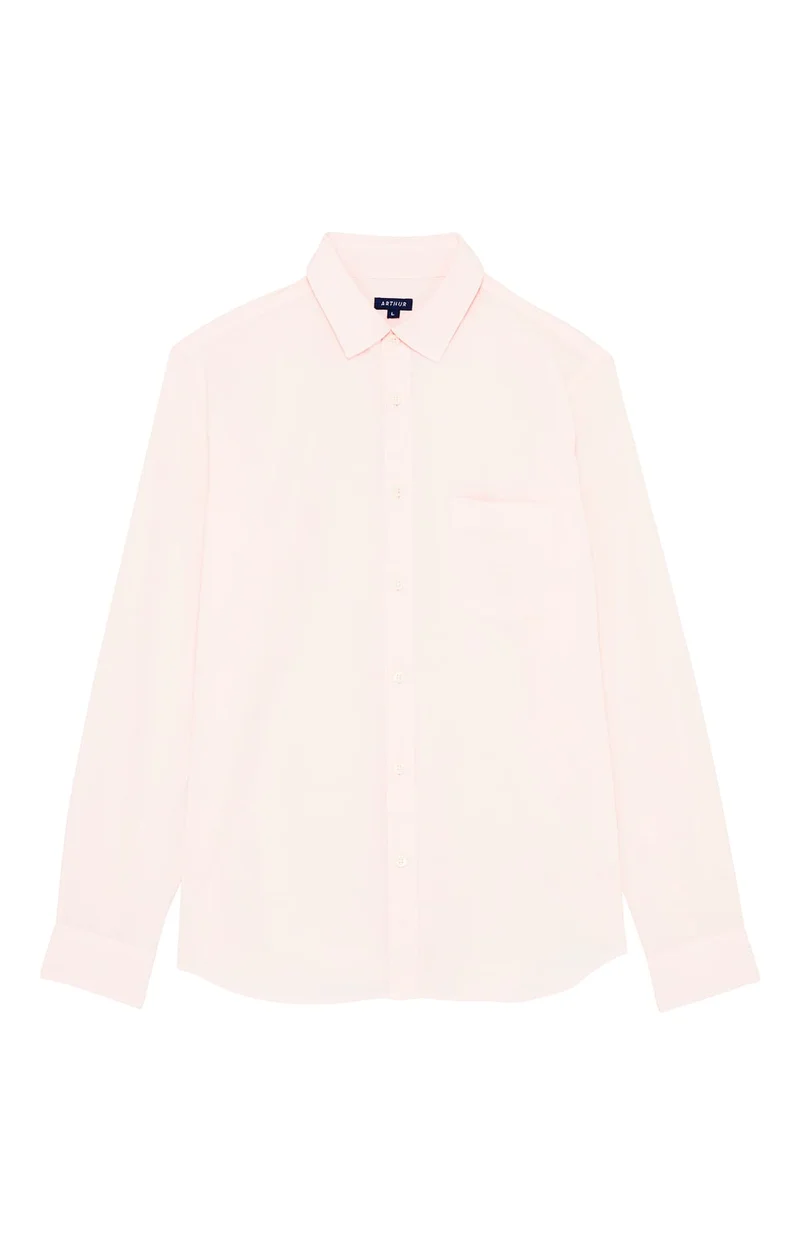 Chemise manches longues - Voile de coton Rose