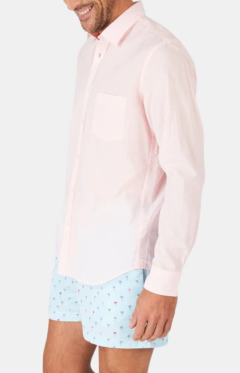 Chemise manches longues - Voile de coton Rose