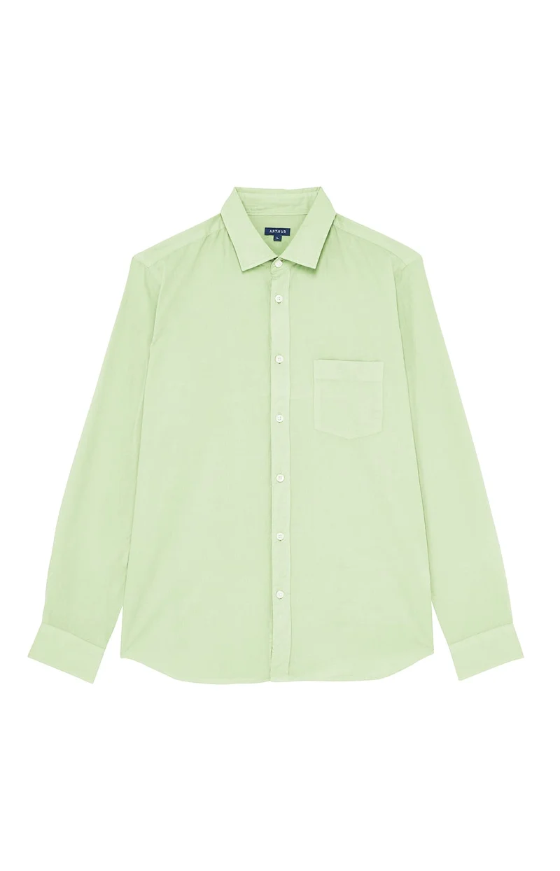 Chemise manches longues - Voile de coton Green