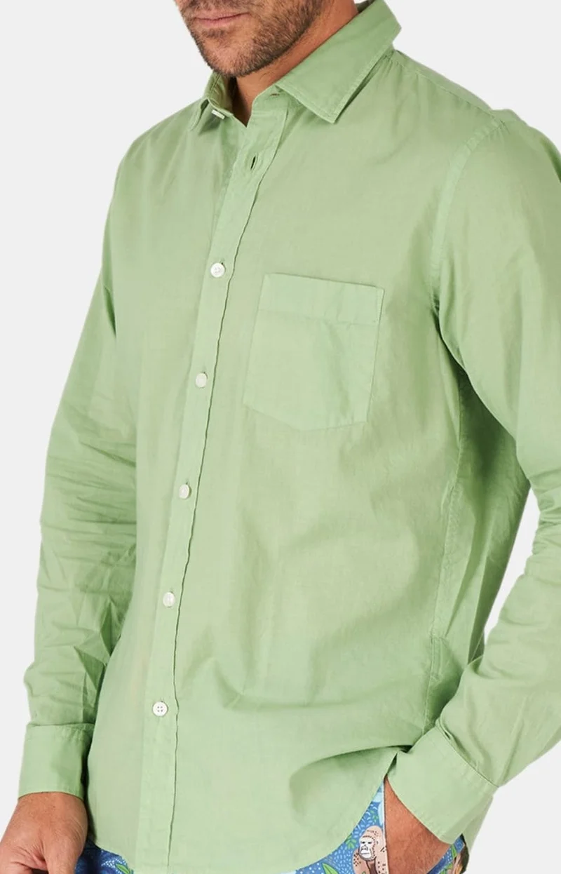 Chemise manches longues - Voile de coton Green