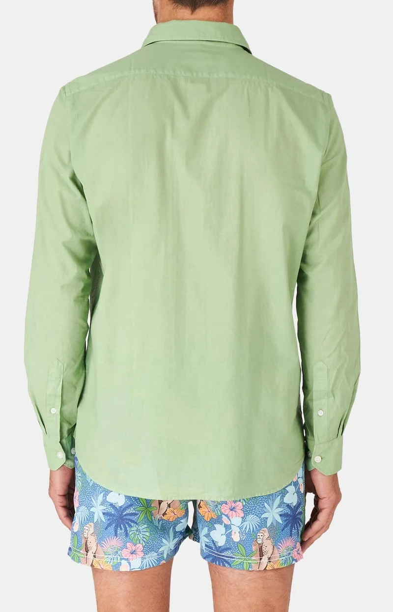 Chemise manches longues - Voile de coton Green