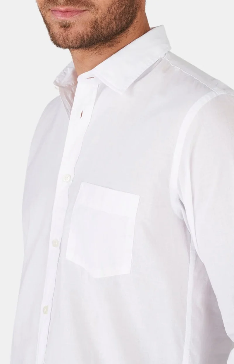 Chemise manches longues - Voile de coton Blanc