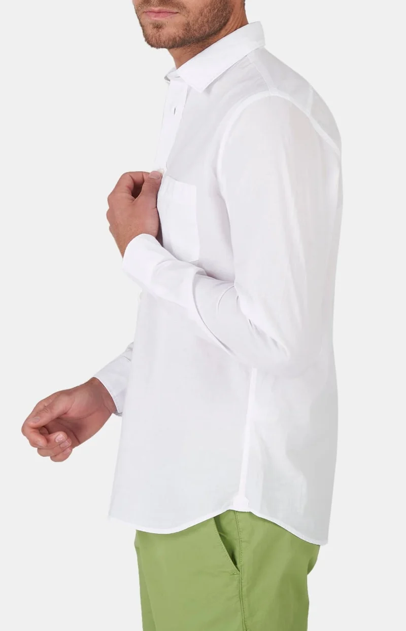 Chemise manches longues - Voile de coton Blanc