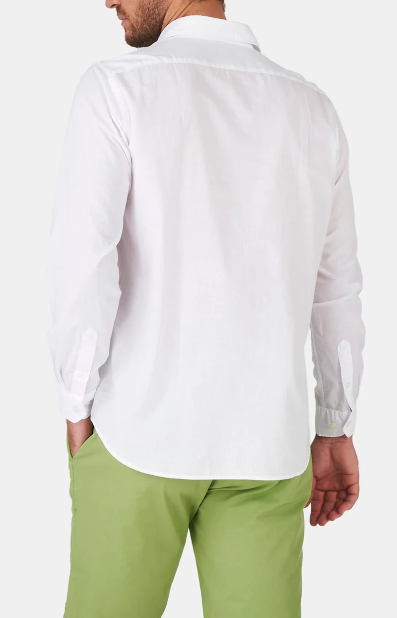 Chemise manches longues - Voile de coton Blanc
