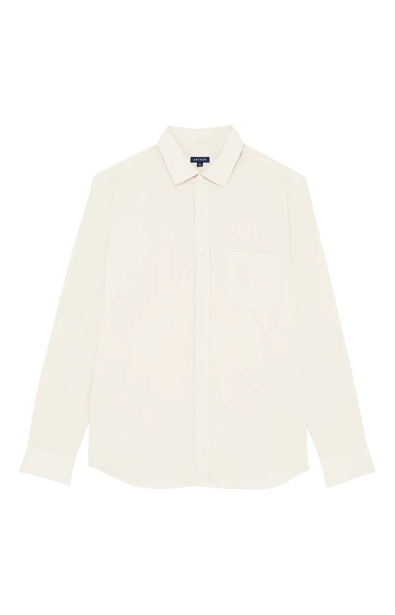 Chemise manches longues - Voile de coton Beige
