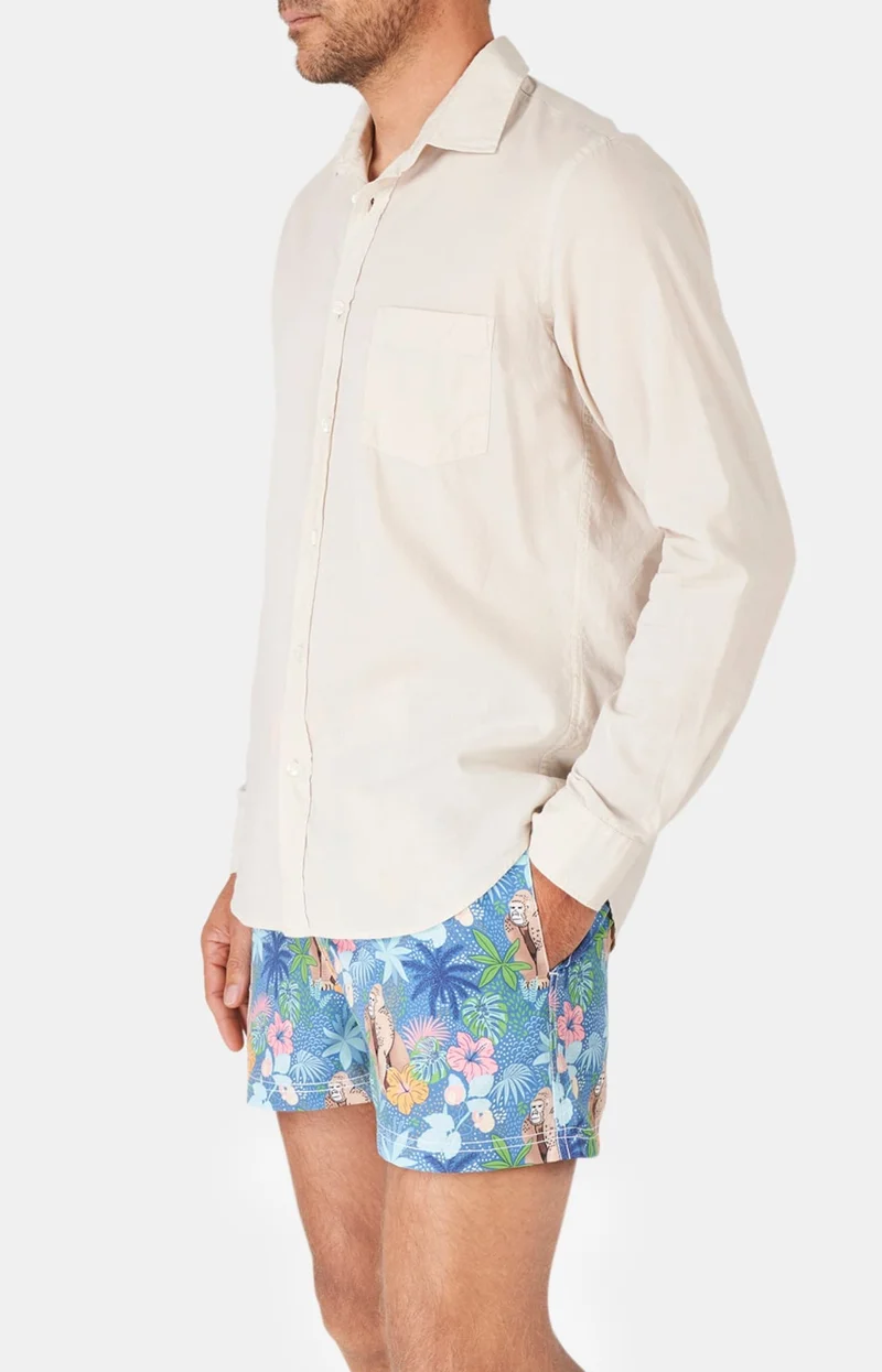 Chemise manches longues - Voile de coton Beige