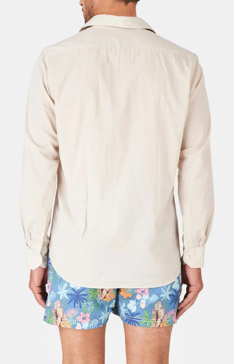 Chemise manches longues - Voile de coton Beige