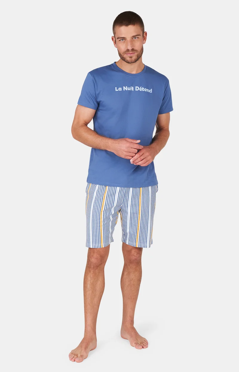 Pyjashort en jersey de coton léger - La Nuit Détend