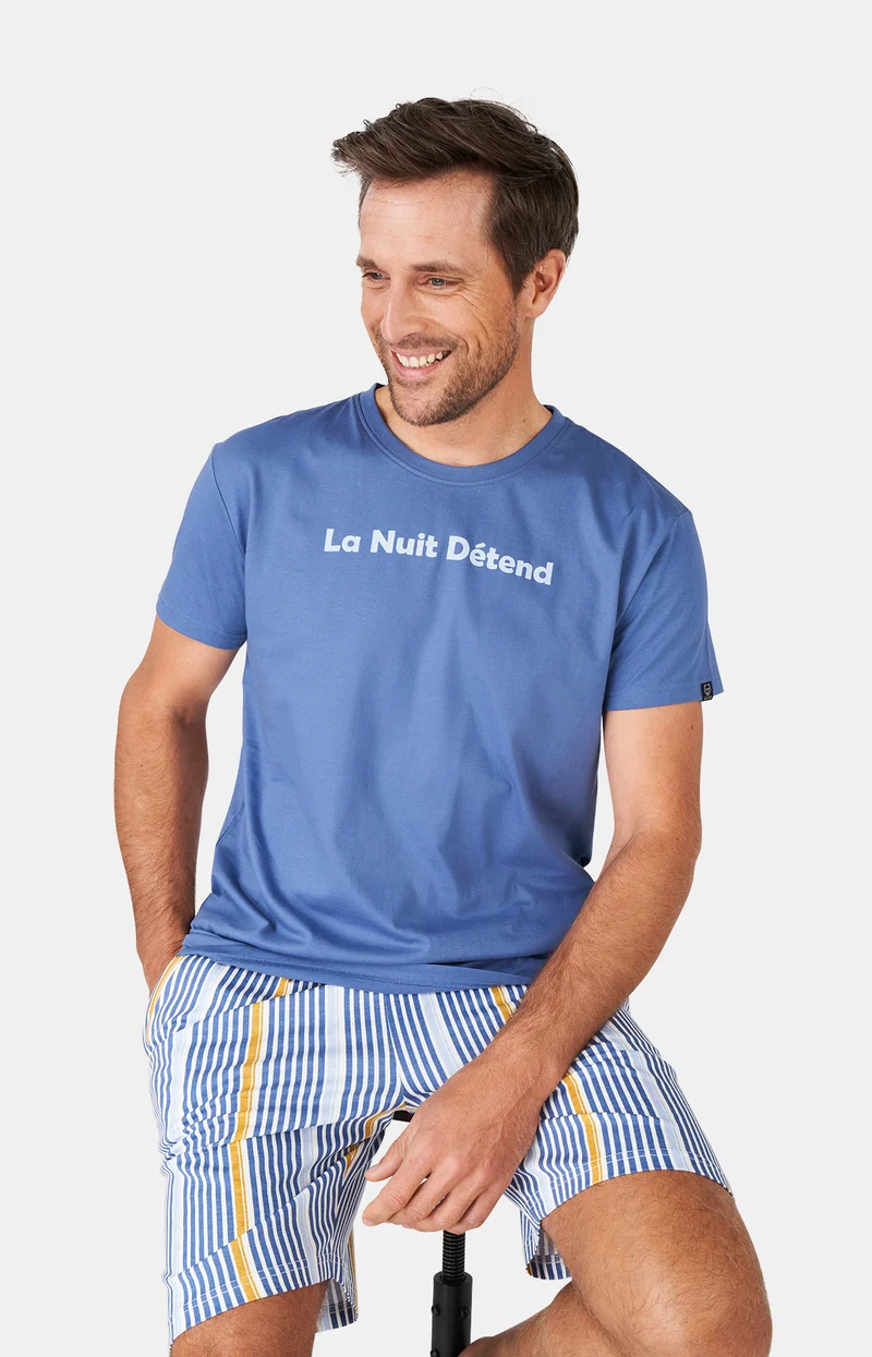 Pyjashort en jersey de coton léger - La Nuit Détend