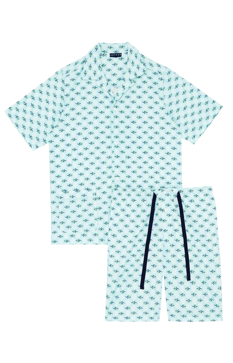 Pyjama court boutonné - Ananas