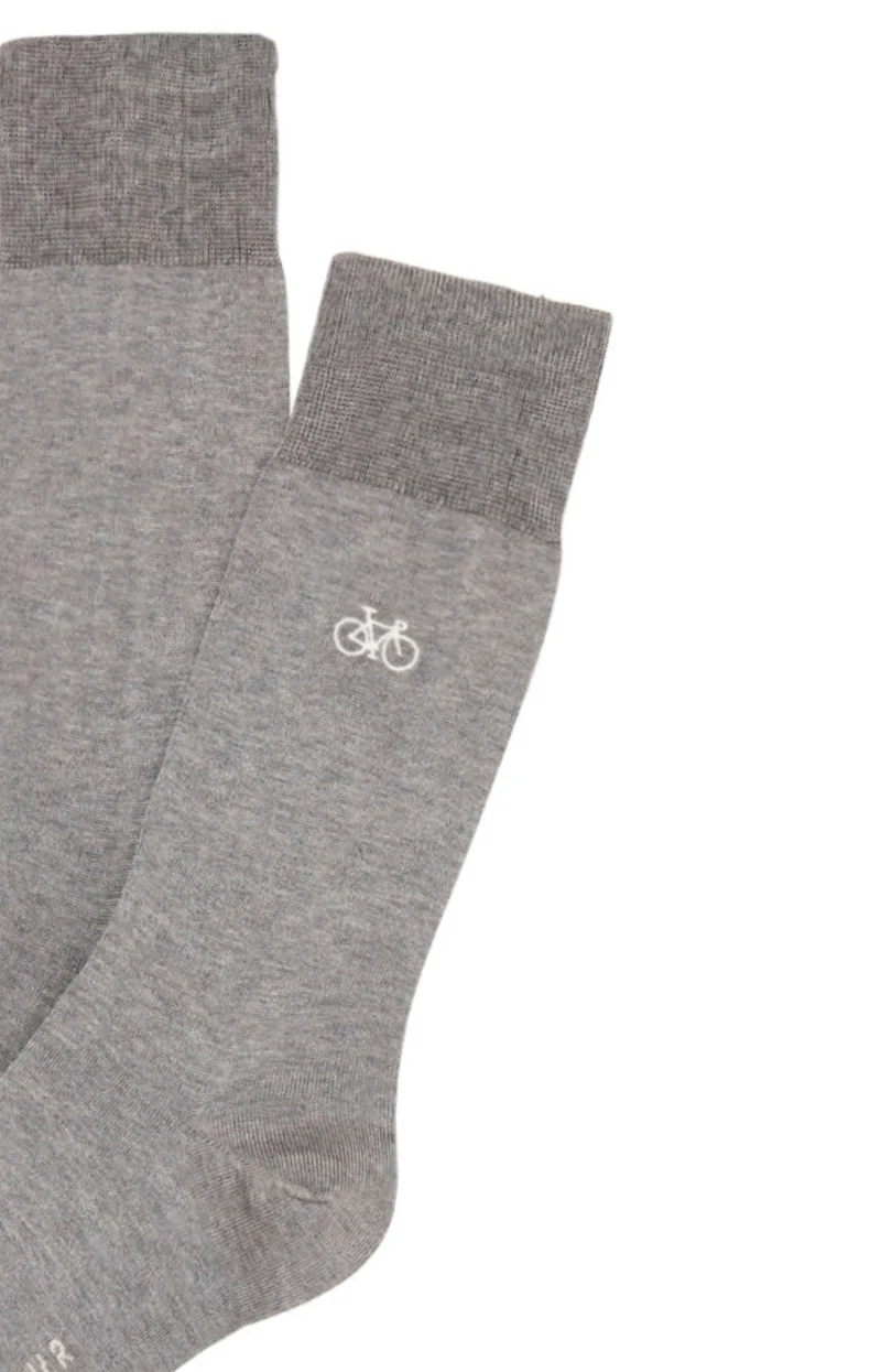 Chaussettes en fil d'écosse brodées - Vélo