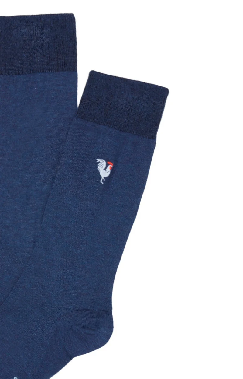 Chaussettes en fil d'écosse brodées - Coq