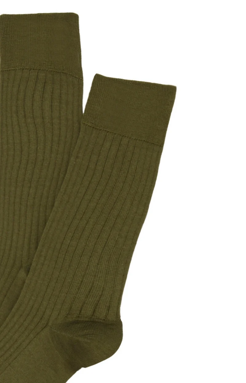 Chaussettes en fil d'écosse - Kaki