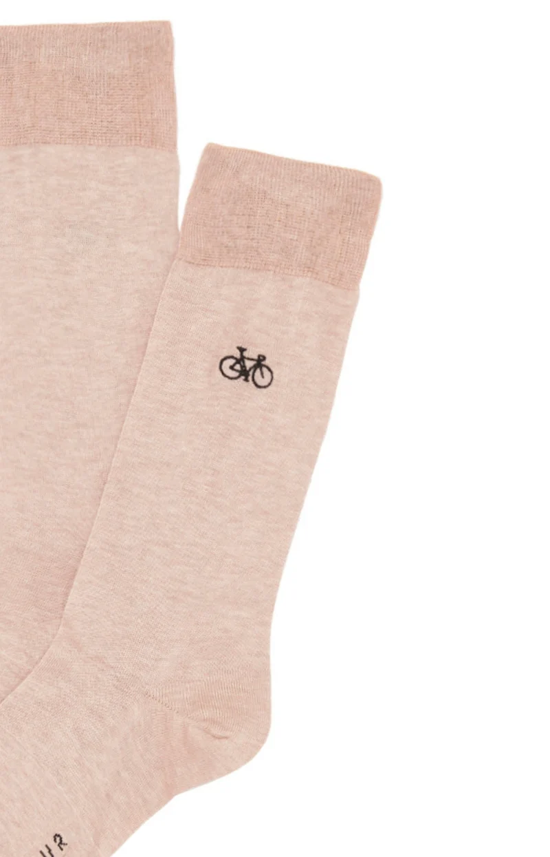 Chaussettes en fil d'écosse brodées - Vélo