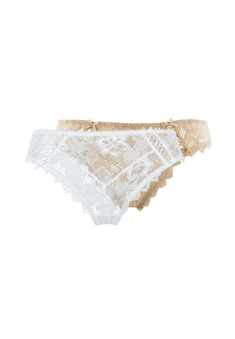 Lot de 2 slips Arum Blanc et Skin