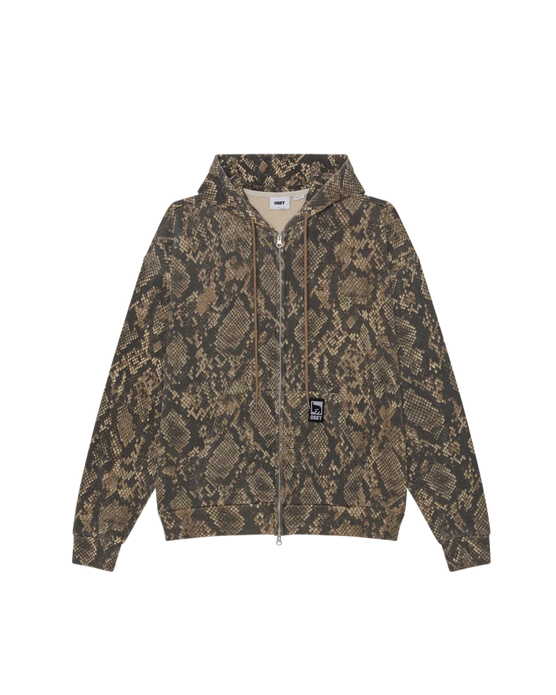 OBEY POST ZIP HOOD DUSTY VINTAGE RATTLESNAKE