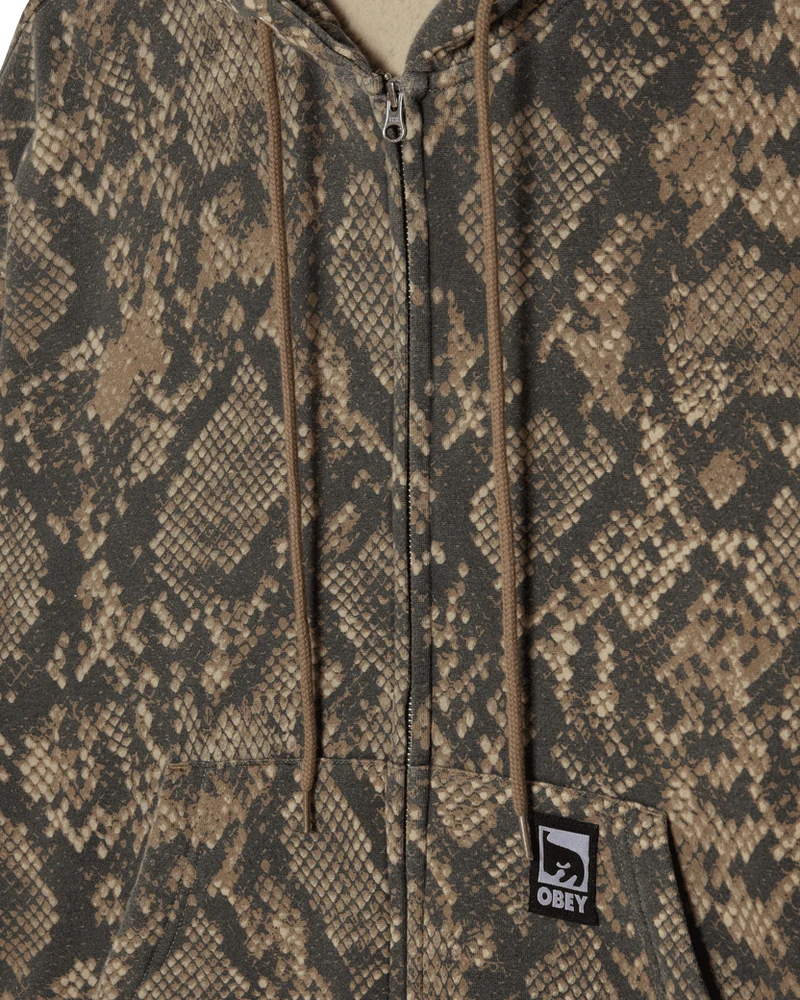 OBEY POST ZIP HOOD DUSTY VINTAGE RATTLESNAKE