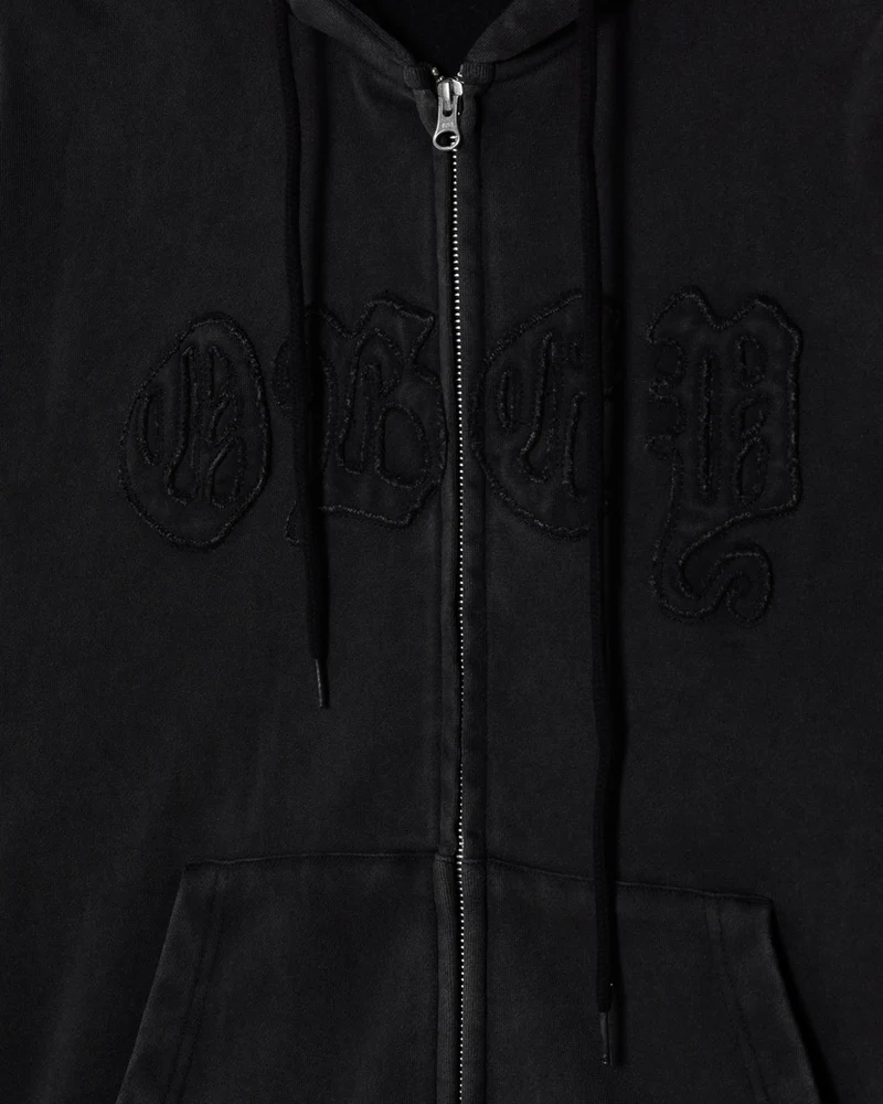 OBEY OBEY GOTHIC ZIP HOOD DUSTY BLACK LIMO