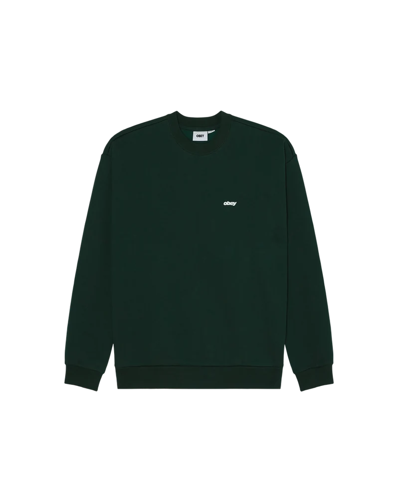 OBEY SHIELDS EXTRA HEAVY CREWNECK GREEN GABLES