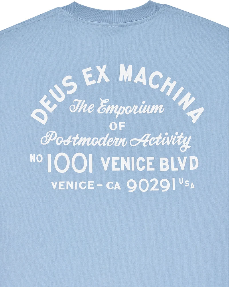 Deus Ex Machina Venice Sign Tee Glacier Blue