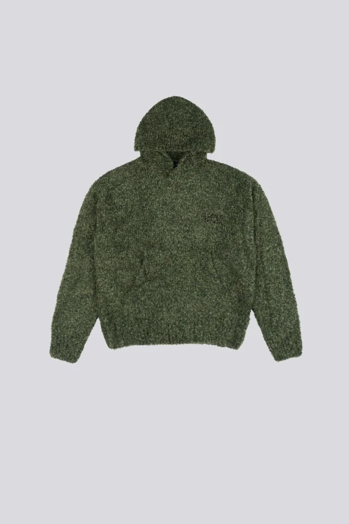 Goodies Sportive Winter Moss Knit Hoodie Green